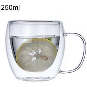 250/350/450Ml Handvat Dubbele Lagen Glas Cup Isolatie Thee Melk Clear Mok Warmte-isolatie, drinkware, Helder Glas