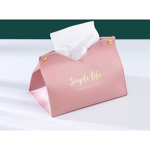 Eenvoudige Auto Pu Leather Tissue Box Case Retro Tissue Container Home Decoration Servettenhouder Desktop Papier Opbergdoos Pompen Doos