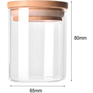 Transparante Keuken Opslag Fles Hoge Borosilicaatglas Met Houten Cover Voedsel Candy Biscuit Snack Opslag Jar Organisatie