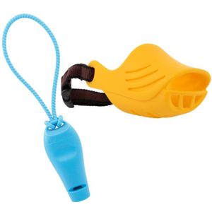 Anti Bite Hond Snuit Honden Clicker met Fluitje Siliconen Eend Mond Vorm Pet Training speelgoed Masker Hond Mond Cover voor puppy