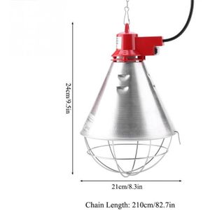 220V Infrarood Rode Warmte Lampenkap met Hi-Low Temperatuur Instellen Light voor Pluimvee Kuikens Pig Reptiel Warmer Lamp EU Plug