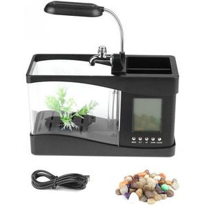 Aquarium Accessoires Usb Mini Betta Aquarium Schildpad Met Klok Temperatuur Functie Licht Incubator Doos Aquarium Decoratie