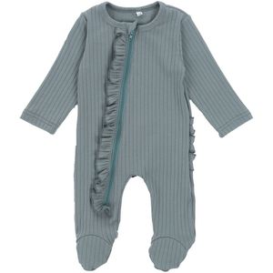 Ademend Baby Lange Mouw Jumpsuit, Lente Herfst Baby Meisjes Jongens Eenvoudige Stijl Vezelig Zelfkant Effen Kleur Betaalde Nachtkleding