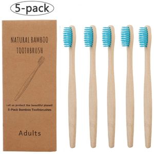 5 Pack Volwassen Bamboe Tandenborstels Zachte Haren Eco Vriendelijke Cepillo Dientes Bambu Oral Care Tandenborstel Clareador De Dente