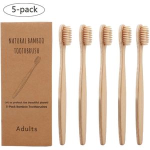 5 Pack Volwassen Bamboe Tandenborstels Zachte Haren Eco Vriendelijke Cepillo Dientes Bambu Oral Care Tandenborstel Clareador De Dente