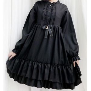 Japanse Zoete Lolita Jurk Gothic Retro Palace Lace Strik Lange/Korte Mouwen Victoriaanse Jurk Kawaii Meisje Gothic Lolita Op cos