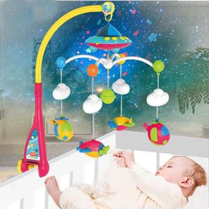 Baby bed bel 0-1 jaar oud pasgeboren 0-12months speelgoed roterende muziek opknoping baby rammelaar beugel set wieg mobiele houder