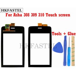 HKFASTEL Touch Voor Nokia Asha 308 309 310 Touch Screen Digitizer Glas Outer Voorpaneel Vervanging Geen LCD Display