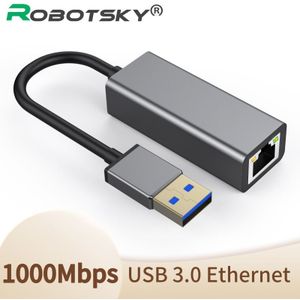 Usb 3.0 Naar RJ45 Lan Adapter Gigabit Ethernet Netwerkkaart 10/100/1000 Mbps Drive Gratis Ethernet Converter Voor Laptop win7/8