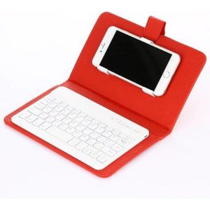 Draagbare PU Lederen Wireless Keyboard Case voor iPhone Beschermende Mobiele Telefoon met Bluetooth Toetsenbord Voor IPhone 6 7 Smartphone