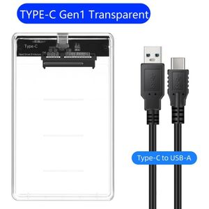 Transparant 2.5 &quot;Usb 3.0 Type C Sata Hdd Box Hdd Harde Schijf Externe Hdd Behuizing Case Tool Gratis 5 Gbps Ondersteuning 2Tb Uasp