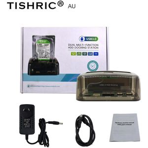 Tishric Usb 3.0 All In 1 Hdd Docking Station Met Reader Slot Ide/Sata Dual Multi Functie Hard Drive behuizing Docking Station