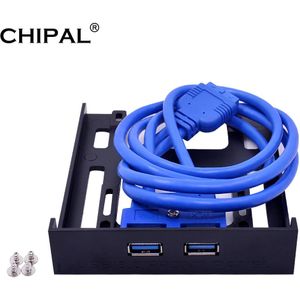 CHIPAL 2 Port USB 3.0 Voorpaneel Kabel Adapter 5 Gbps 20Pin USB3.0 Hub Plastic Expansie Beugel voor PC Desktop 3.5 ''Floppy Bay