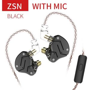 Kz Zsn Metalen Hoofdtelefoon Hybride Technologie 1BA + 1DD Hifi Bass Oordopjes In Ear Monitor Oortelefoon Sport Noise Cancelling Headset