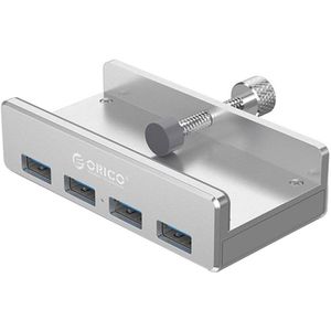 ORICO MH4PU Aluminium 4 Poorten USB 3.0 Clip-type HUB Voor Desktop Laptop Clip Bereik 10- 32mm Met 100cm Kabel Datum-Zilver