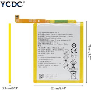 100% Ycdc HB366481ECW Batterij Voor Huawei P10 Lite P9 Lite G9 Honor 8 5C