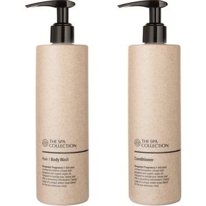 The Spa Collection - Bergamot - Hair/Body Wash + Conditioner - 400 ml - Pompfles - Set van 2 stuks