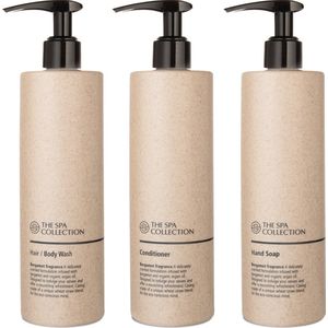 The Spa Collection Bergamot - 2-in-1 Hair & body wash + Conditioner + Handzeep - 400 ml pompfles - Set van 3 stuks