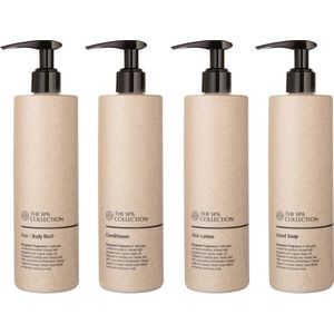 The Spa Collection Bergamot - 2-in-1 Hair & body wash + Conditioner + Handzeep + Body Lotion - 400 ml pompfles - Set van 4 stuks