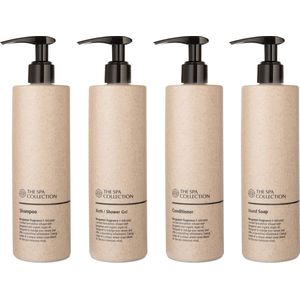 The Spa Collection Bergamot - Shampoo + Body Wash + Conditioner + Handzeep - 400 ml pompfles - Set van 4 stuks