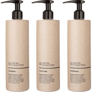 The Spa Collection - Bergamot - Shampoo + Conditioner + Handzeep - 400 ml - Pompfles - Set van 3 stuks