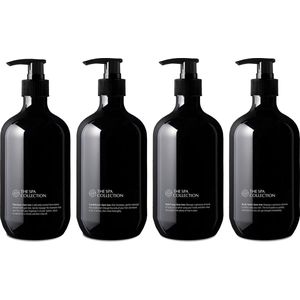 The Spa Collection Gum Tree - Shampoo + Conditioner + Handzeep + Body Lotion - 475 ml stijlvolle zwarte pompfles - Set van 4 stuks