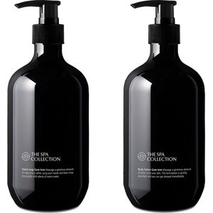 The Spa Collection Gum Tree - Handzeep + Body Lotion - 475 ml stijlvolle zwarte pompfles - Set van 2 stuks
