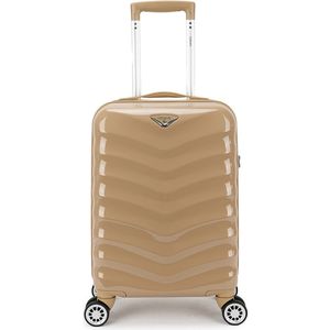 Decent Handbagage Harde Koffer / Trolley / Reiskoffer - 55 x 35 x 20 cm - ExclusivoOne - Beige