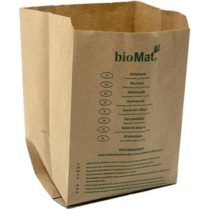 Biomat Composteerbare Afvalzakken Papier 10L - 50 stuks - Zak voor composteerbak - gft aflval zak - keuken afval