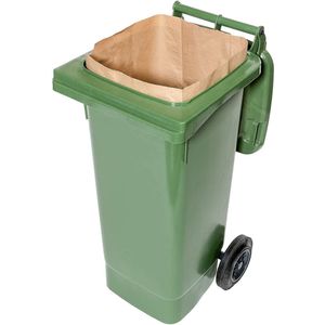 BioMat Composteerbare Papieren Containerzakken - 120/140 liter - Hernieuwbare Grondstoffen - Verstevigde Bodem - Zwaarste Omstandigheden