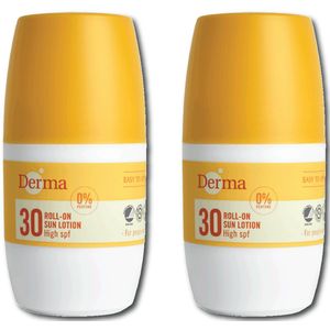 Derma Sun - Allergie- en Parfumvrije - Zonnelotion roller - SPF30 - 2 x 50 ML - Parfumvrij