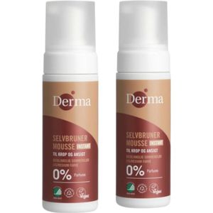 Derma Sun - Vegan en Parfumvrije Zelfbruiner Instant Mousse - 2 x 150 ML - Intens Hydraterend - Bronze