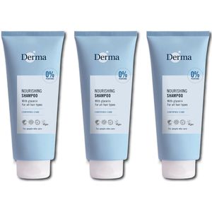 Derma Family - Shampoo - Voordeelverpakking 3 x 350 ML - Parfumvrij - Vegan Shampoo - Hypoallergeen - Parfumvrij