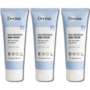 Derma Family - Eco-friendly en Allergievrije Handcrème - Voordeelverpakking 3 x 75 ML - Parfumvrij