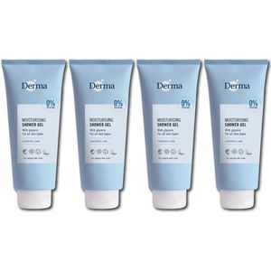 Derma Eco Family - Family Shower Gel - 4 x 350ml - Eco Label - Gentle Cleanser - Family Hygiene