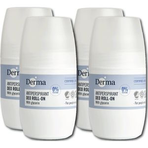 Derma Eco Family - Deo Roll-On 4-Pack - 50ml - Natuurlijke Deodorant - Milieuvriendelijk - Gezinsdeodorant
