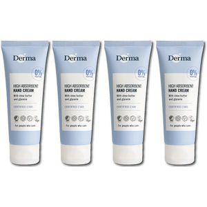 Derma Family - Eco-friendly en Allergievrije Handcrème - Voordeelverpakking 4 x 75 ML - Parfumvrij