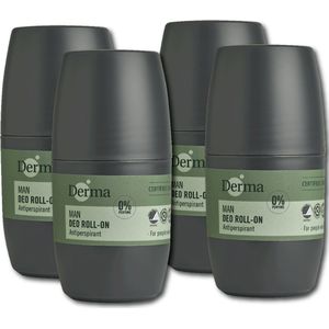 Derma Eco Man - Deo Roll-On 50 ml - Natuurlijke Deodorant - Langdurige Frisheid - Huidvriendelijk - Aluminiumvrij