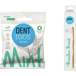 Denttabs Volwassen Tandenborstel - Mint - Biologisch - Vegan - Plasticvrij