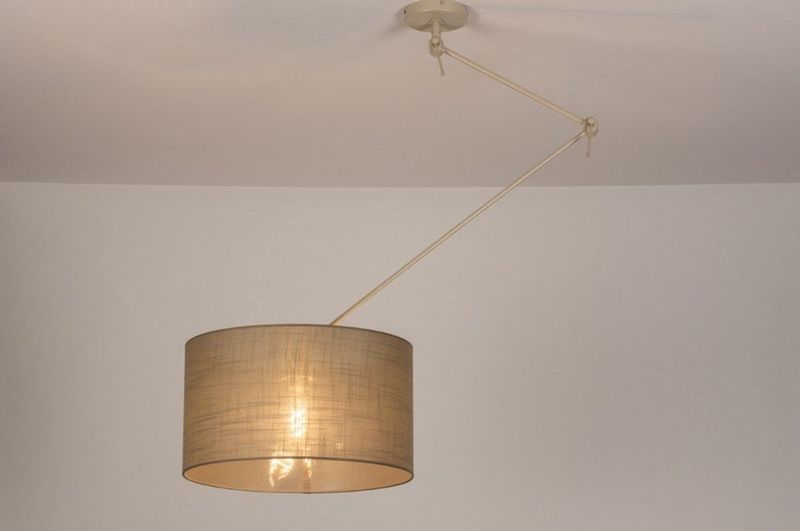 Lumidora Hanglamp 31140 - E27 - Beige - Taupe - Zand - Metaal - ⌀ 45 cm