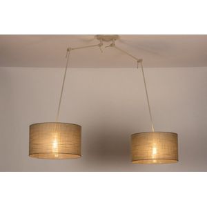 Verstelbare Hanglamp - Taupe - Stof - Draaibaar en Verstelbaar