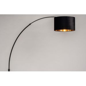 Booglamp - Zwart - Velvet Lampenkap - Goud - Verstelbaar - Luxe