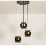 Lumidora Hanglamp 74711 - 3 Lichts - E27 - Grijs - Goud - Metaal - ⌀ 41 cm