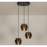 Lumidora Hanglamp 74711 - 3 Lichts - E27 - Grijs - Goud - Metaal - ⌀ 41 cm