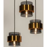 Lumidora Hanglamp 74711 - 3 Lichts - E27 - Grijs - Goud - Metaal - ⌀ 41 cm