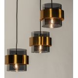 Lumidora Hanglamp 74711 - 3 Lichts - E27 - Grijs - Goud - Metaal - ⌀ 41 cm