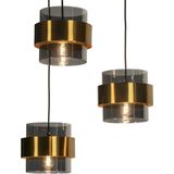 Lumidora Hanglamp 74711 - 3 Lichts - E27 - Grijs - Goud - Metaal - ⌀ 41 cm