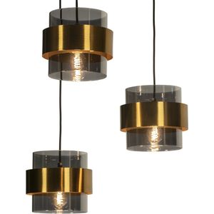 Lumidora Hanglamp 74711 - 3 Lichts - E27 - Grijs - Goud - Metaal - ⌀ 41 cm