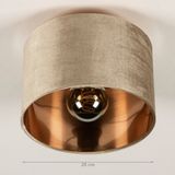 Lumidora Plafondlamp 30913 - Plafonniere - CHARLOTTE - E27 - Zwart - Roodkoper - Taupe - Metaal - ⌀ 25 cm