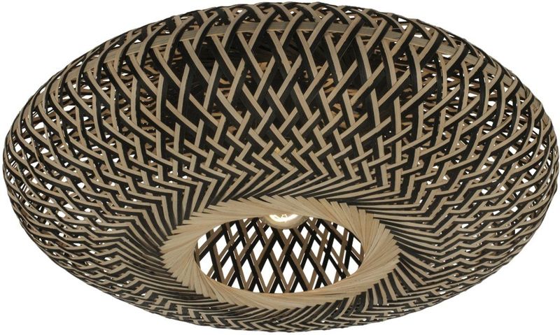 Riet - Plafondlamp - Natuur - Zwart - Diameter 50 cm
